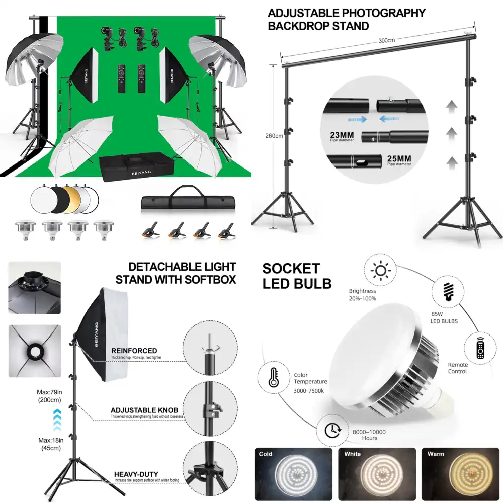 Backdrop Stand Kit - Kit de Soporte Ajustable para Fondo