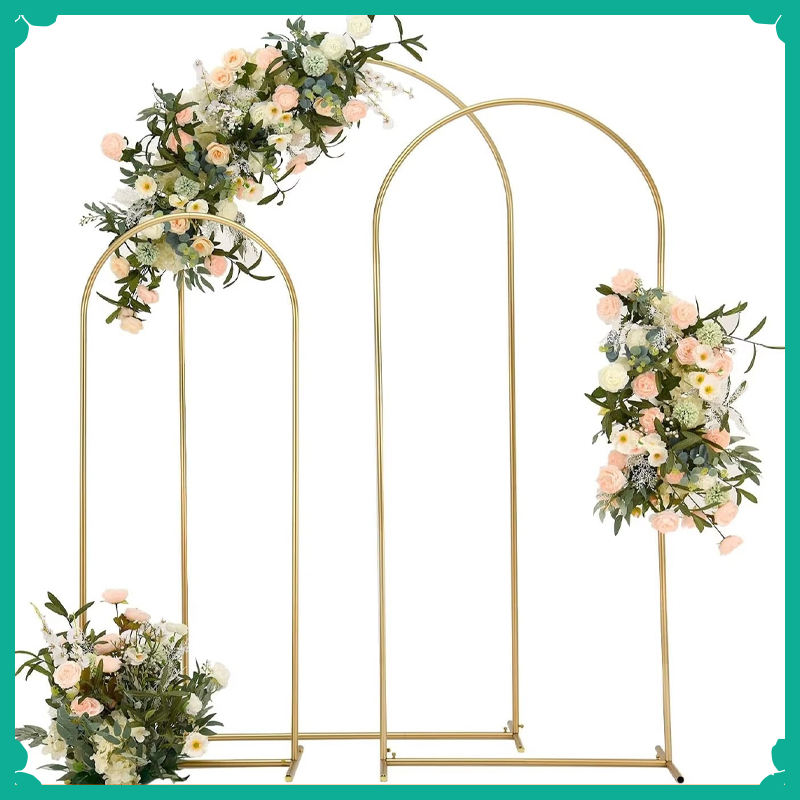 Backdrop Stand Kit - Soporte de Boda con Arco Dorado,