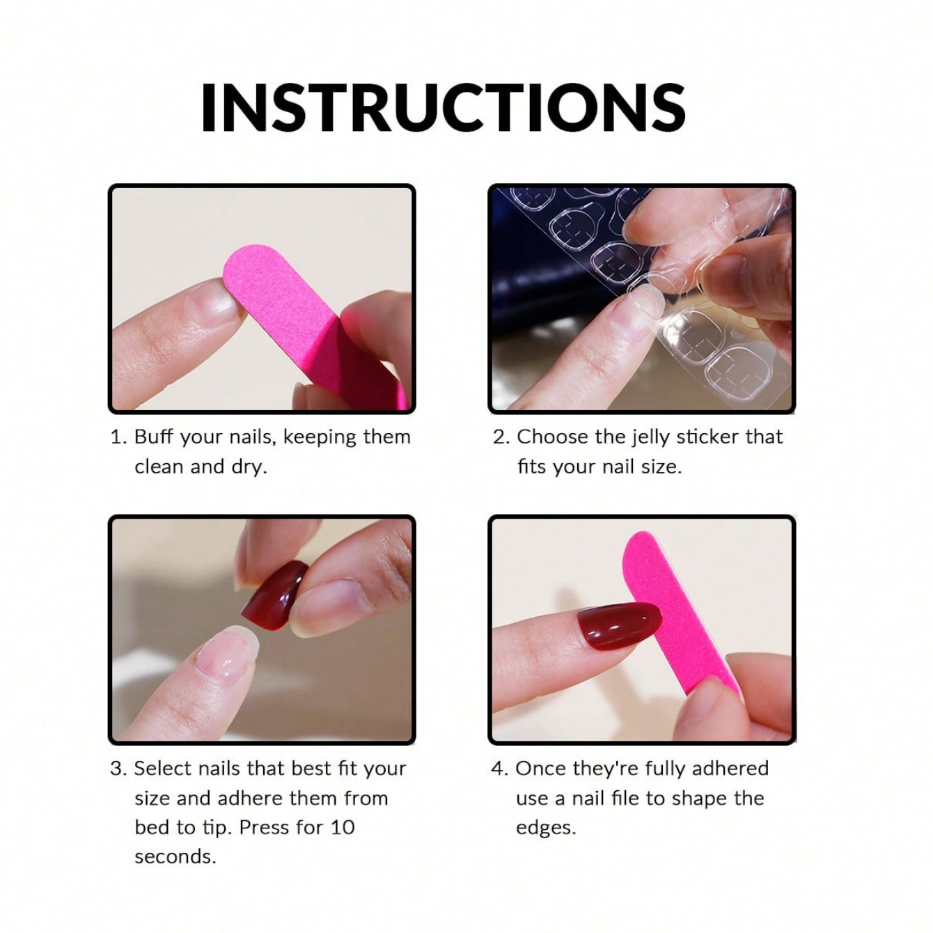 10 Uñas Postizas Cortas Cuadra - Photography Dark reseña y precio